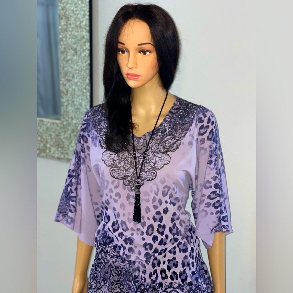 Chico lavender leopard print blouse